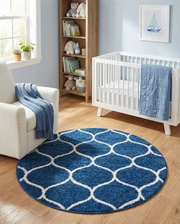  3' x 3' Lattice Frieze Round Rug