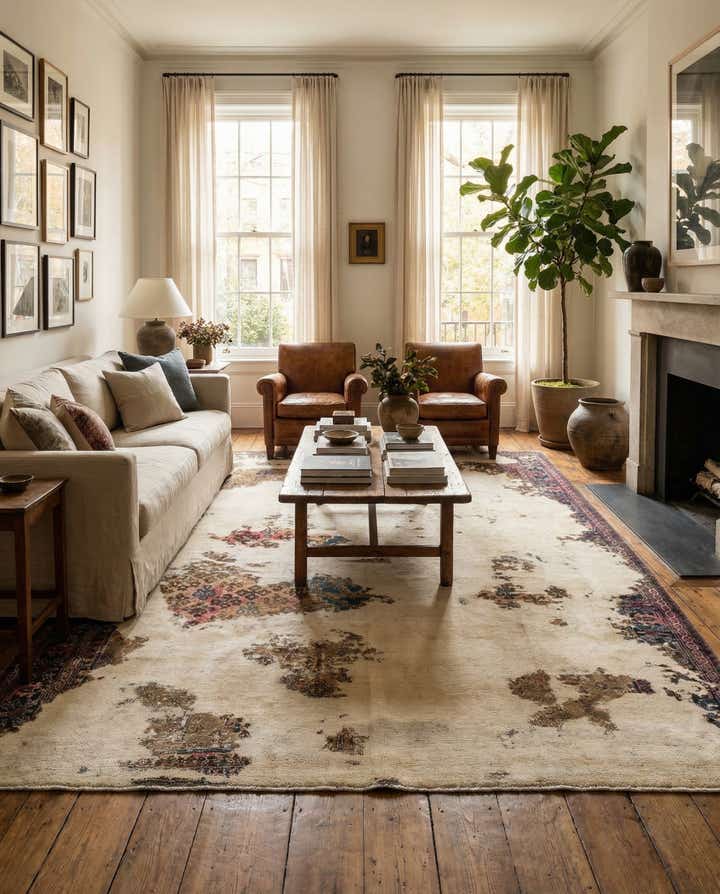 7' x 8' 9 Hand Knotted Ultra Vintage Persian Wool Rug