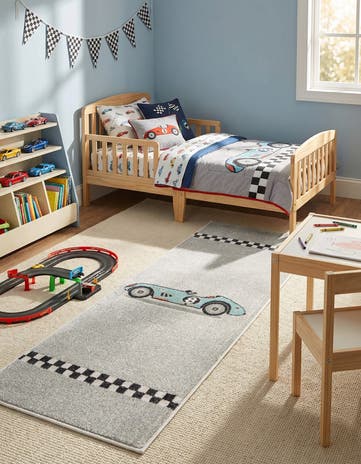 2' 2 x 6' Racecar Whimsy Kids Runner Rug
