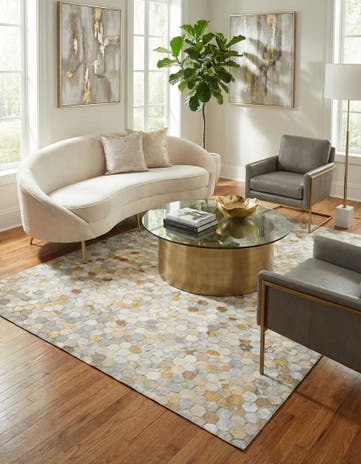 5' 2 x 8' Cowhide - Patchwork Rug