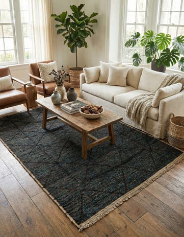 5' 10 x 8' 9 Hand Knotted Moroccan Wool Rug