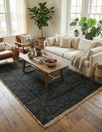 5' 10 x 8' 9 Hand Knotted Moroccan Wool Rug