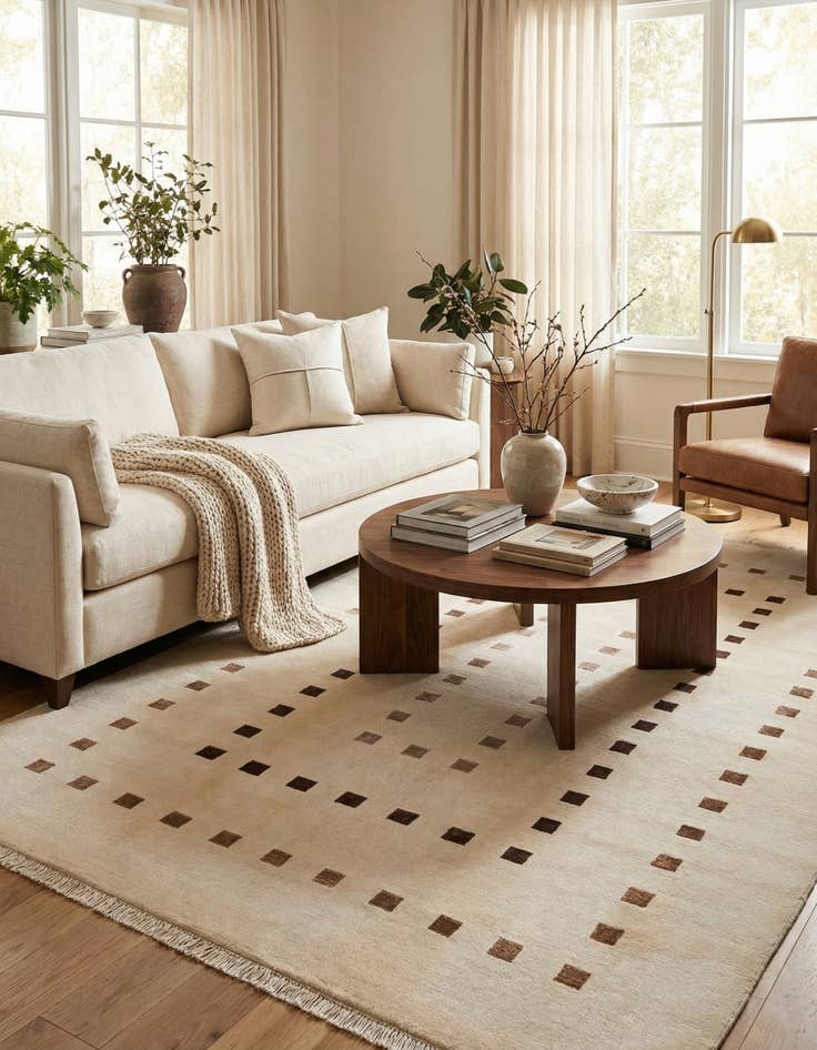 Detail image of 6' 6 x 9' 11  Hand Knotted Darya Wool Rug