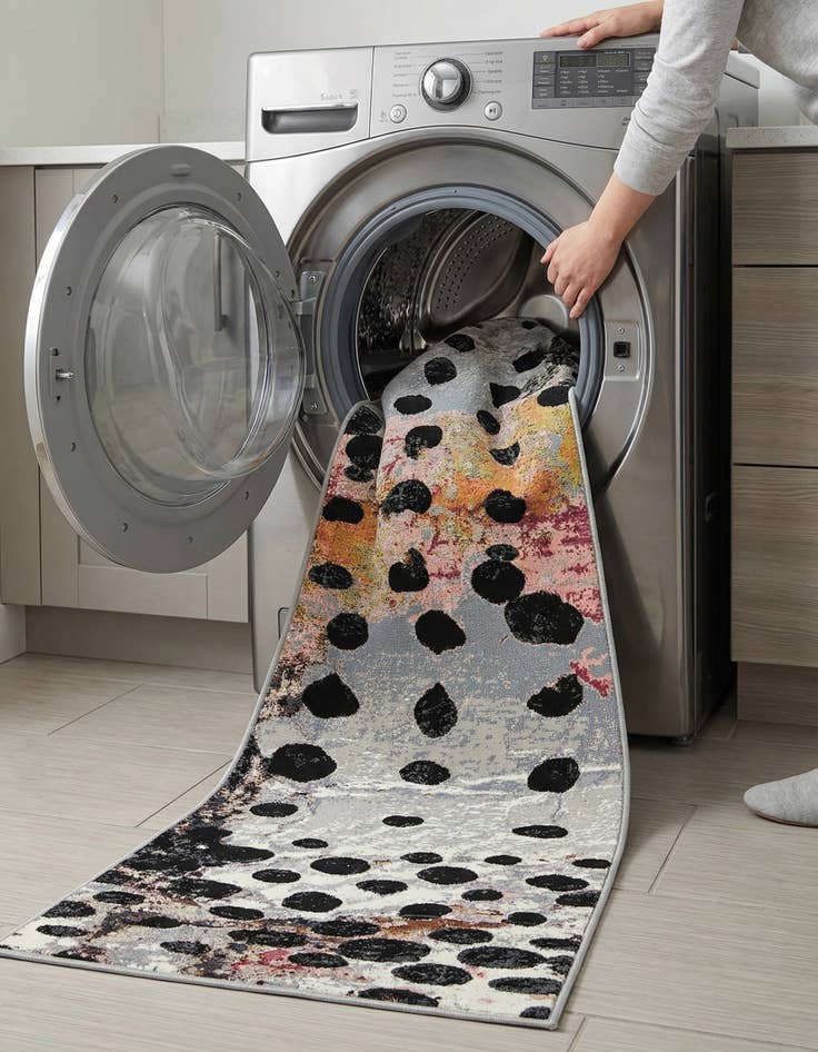 Detail image of 2' 7 x 12'  Washable Modern Indoor / Outdoor Runner Rug