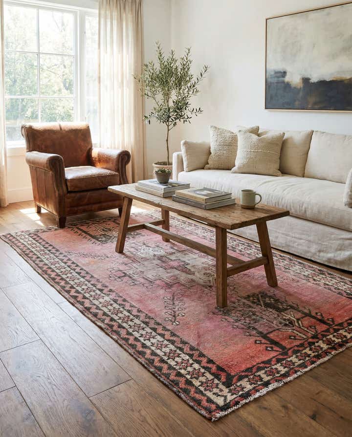 4' 1 x 6' 7 Hand Knotted Ultra Vintage Persian Wool Rug