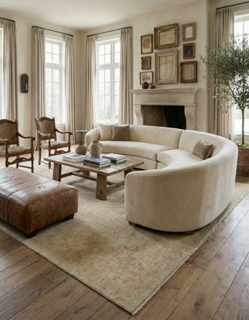 7' 10 x 9' 8 Hand Knotted Over-Dyed Ziegler Rug