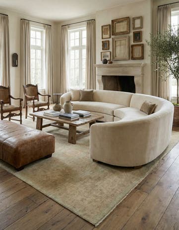 7' 10 x 9' 8 Hand Knotted Over-Dyed Ziegler Rug
