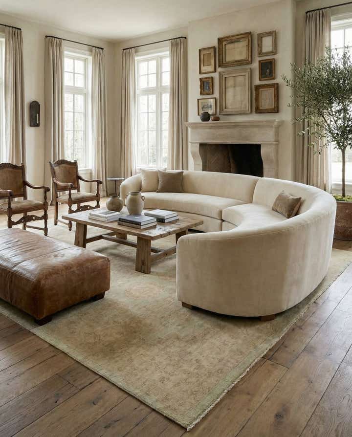 7' 10 x 9' 8 Hand Knotted Over-Dyed Ziegler Rug