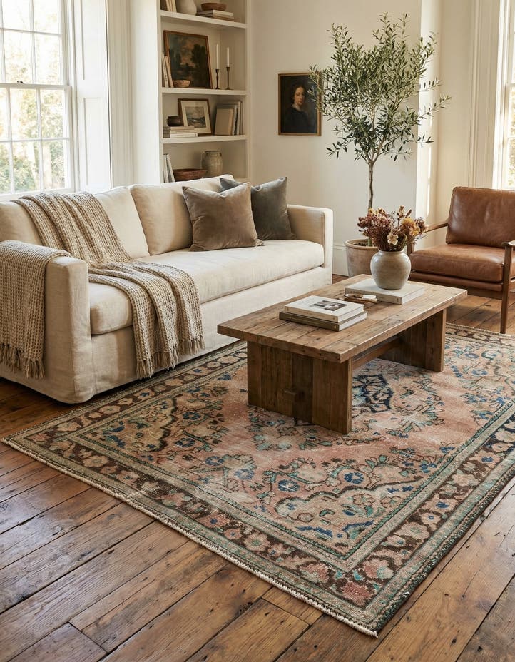 4' 4 x 6' 6 Hand Knotted Ultra Vintage Persian W...