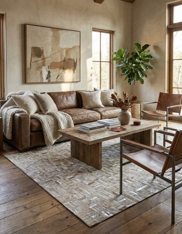 4' 11 x 7' 9 Cowhide - Patchwork Rug