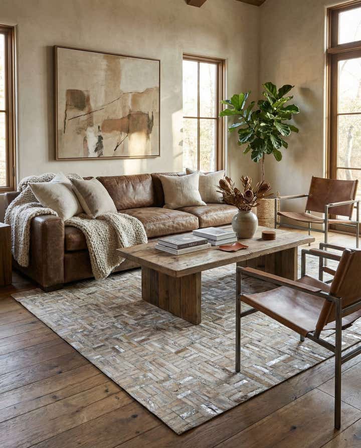 4' 11 x 7' 9 Cowhide - Patchwork Rug