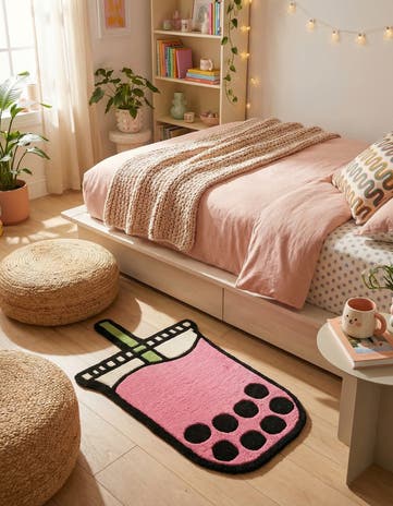 1' 7 x 3' 1 Happy Rugs Boba Tea Wool Freeform