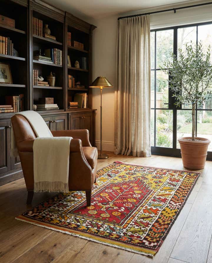 3' 5 x 5' Hand Knotted Anatolian Wool Rug