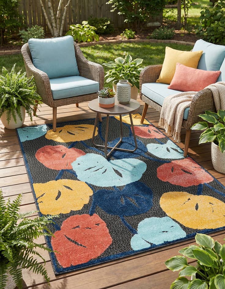 Detail image of 4' x 6'  Washable Belize Indoor / Outdoor Rug