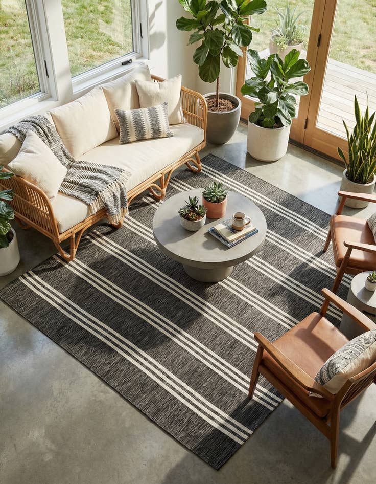 Detail image of 12' x 12'  Washable Jill Zarin Anguilla Indoor / Outdoor Square Rug