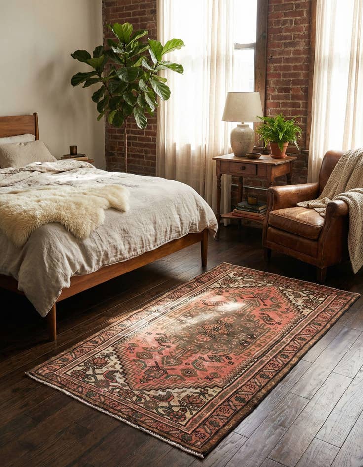 Detail image of 3' 5 x 6' 6  Hand Knotted Ultra Vintage Persian Wool Rug