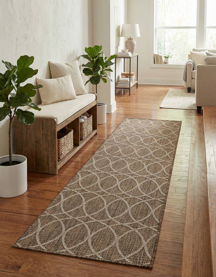 Detail image of 2' x 8'  Washable Trellis Indoor / Outdoor Runner Rug