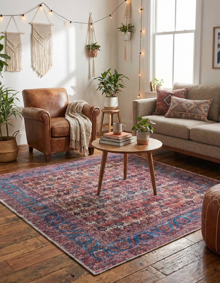 Detail image of 5' 3 x 5' 3  Washable Maahru Square Rug