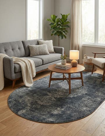 Blue Oregon Oval Rug