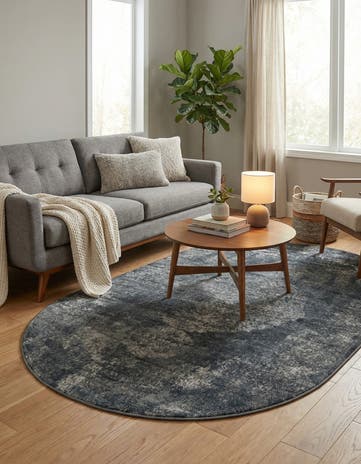Blue Oregon Oval Rug