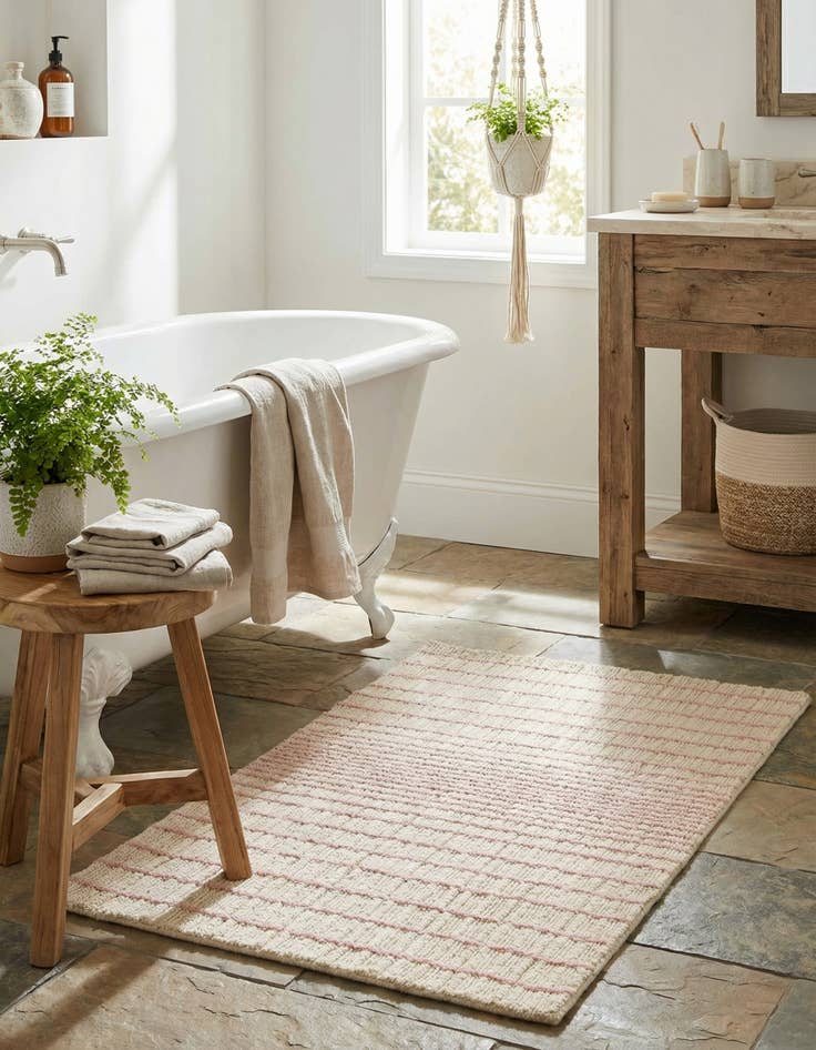 Detail image of  2' 1 x 3' 2  Hand Woven Hand Woven Chindi Cotton Wool Rug