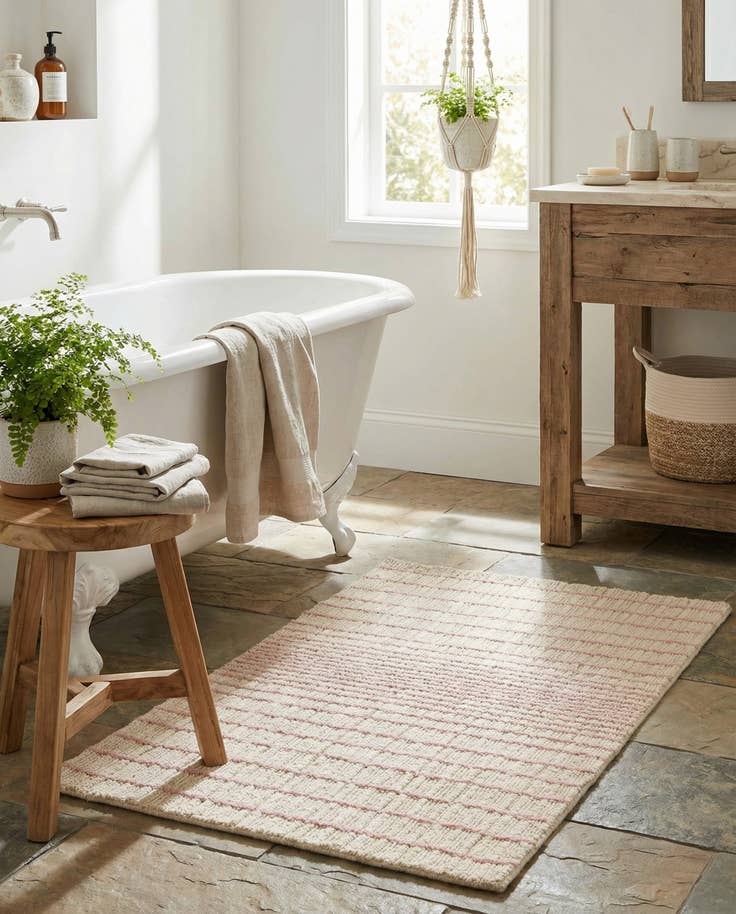 Detail image of 2' 1 x 3' 2 Hand Woven Hand Woven Chindi Cotton Wool Rug