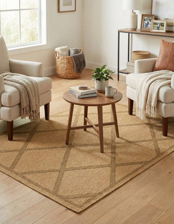 Detail image of 4' x 6'  Washable Trellis Indoor / Outdoor Rug