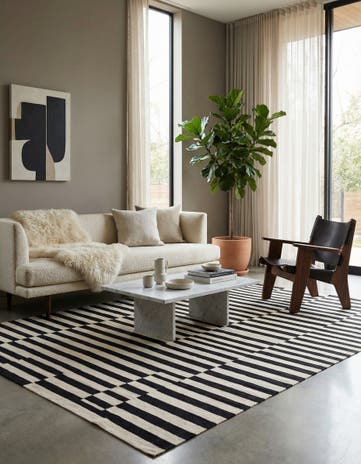 8' 4 x 9' 9 Hand Woven Kilim Modern Wool Rug