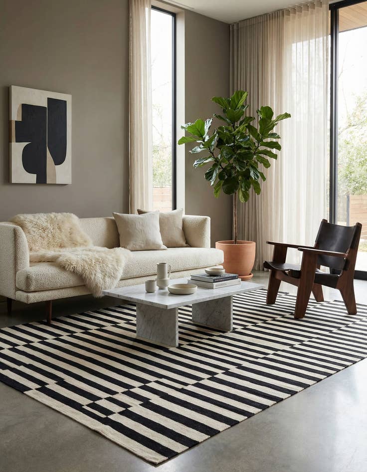 Detail image of 8' 4 x 9' 9  Hand Woven Kilim Modern Wool Rug