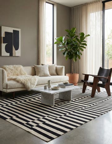 8' 4 x 9' 9 Hand Woven Kilim Modern Wool Rug