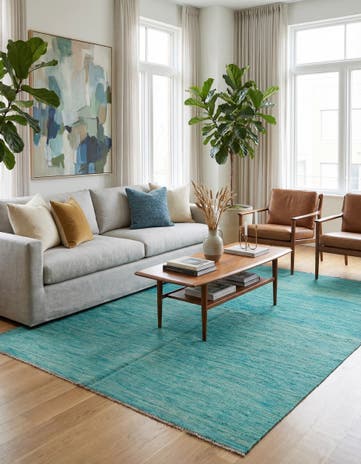 4' 10 x 6' 6 Hand Woven Kilim Modern Wool Rug