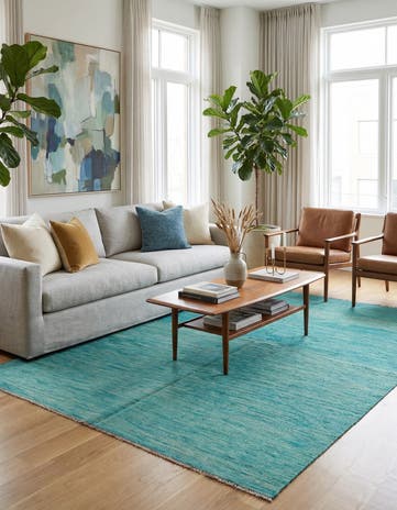 4' 10 x 6' 6 Hand Woven Kilim Modern Wool Rug