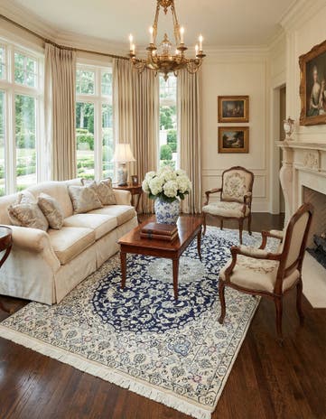 5' 1 x 8' 5 Hand Knotted Nain Persian Rug