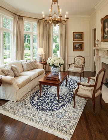 5' 1 x 8' 5 Hand Knotted Nain Persian Rug