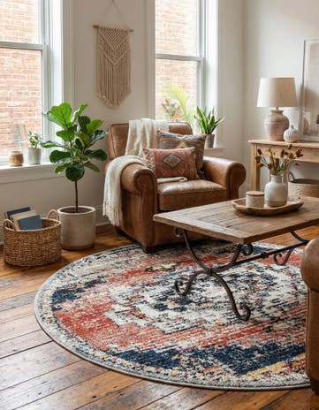 Rust Red Tucson Round Rug