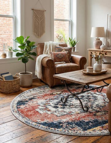 Rust Red Tucson Round Rug