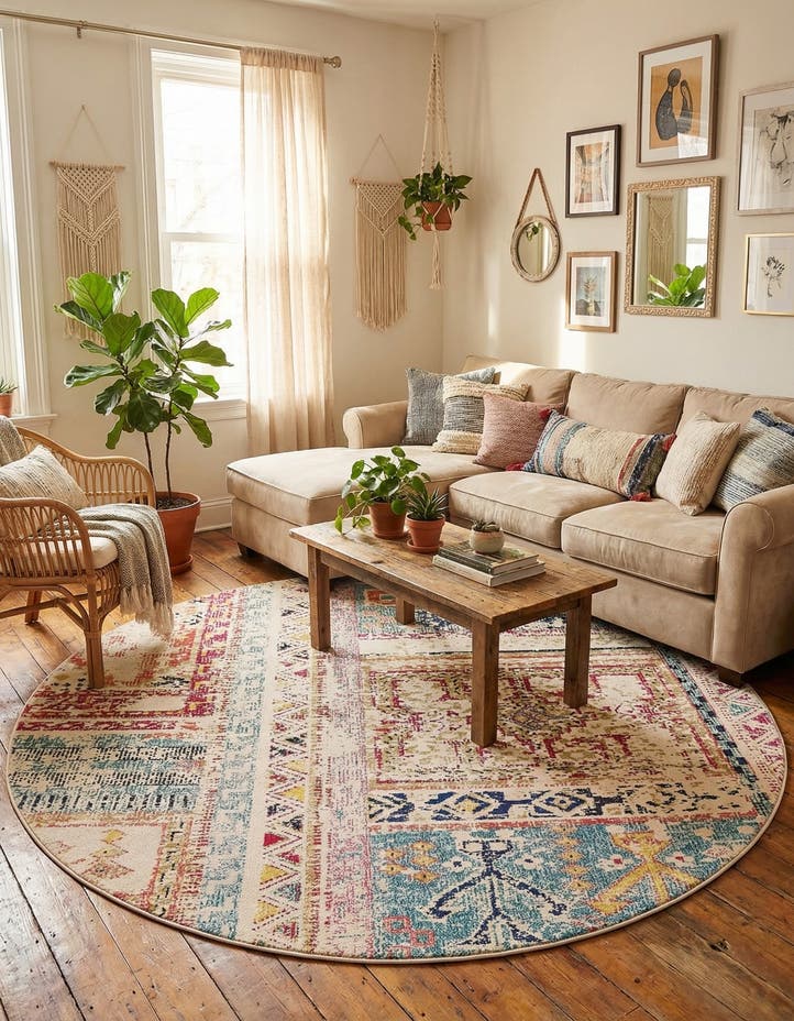 8' x 8' Washable El Paso Round Rug