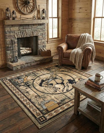 Green Pioneer Square Rug
