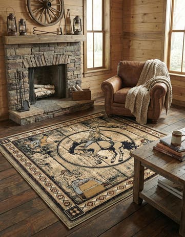 Green Pioneer Square Rug