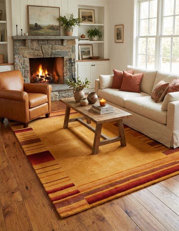 4' 7 x 6' 6 Hand Knotted Nepal Wool Rug