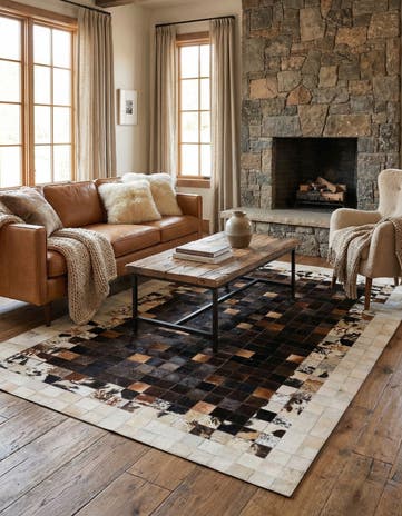 5' x 8' Cowhide Stocks Rug