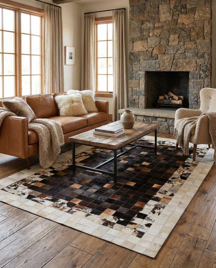 5' x 8' Cowhide Stocks Rug