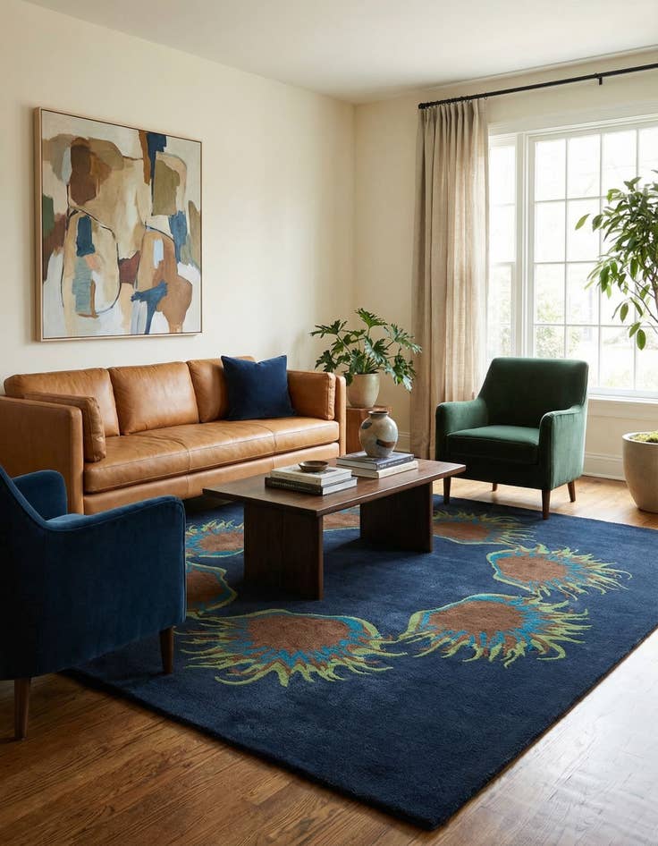 Detail image of 7' 3 x 7' 6 Luna Wool Square Rug