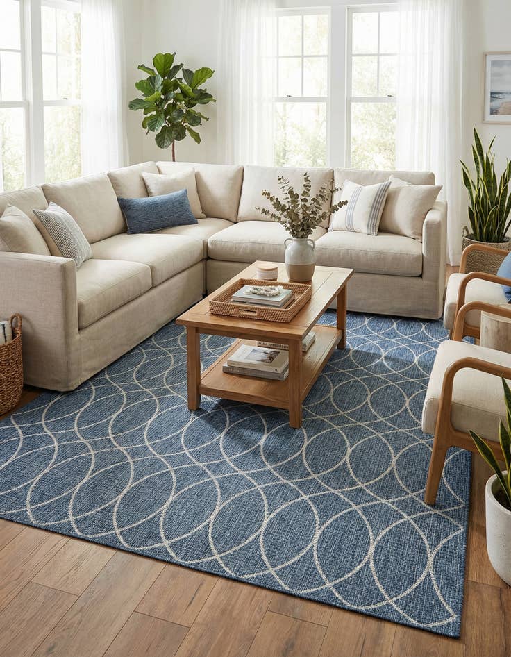 Detail image of 7' 10 x 11'  Washable Trellis Indoor / Outdoor Rug