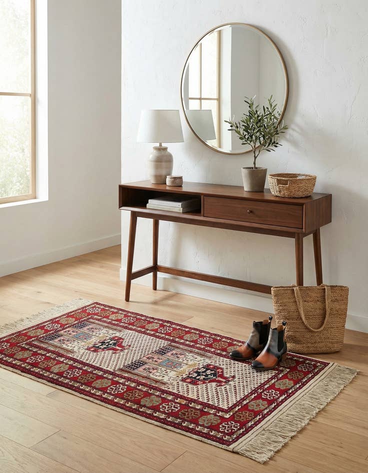 Detail image of  2' 7 x 4' 2  Hand Knotted Bokhara Wool Rug