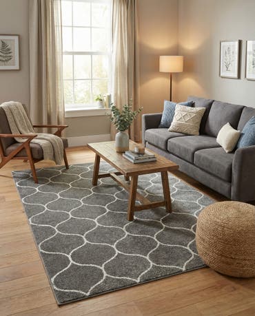  4' x 6' Lattice Frieze Rug