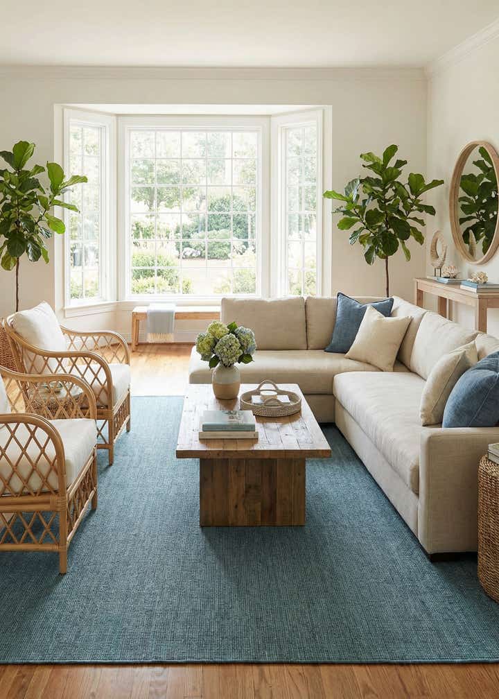 13' x 13' Easy-Clean Solid Indoor / Outdoor Square Rug