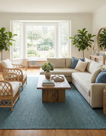 13' x 13' Easy-Clean Solid Indoor / Outdoor Square Rug