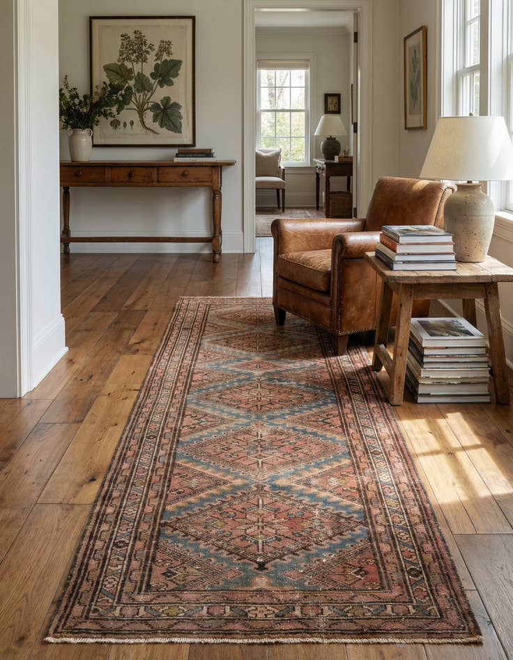 Detail image of 3' 6 x 9' 10 Hand Knotted Ultra Vintage Persian Wool Runner Rug