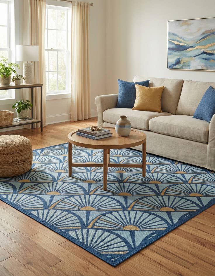 Detail image of  7' 10 x 7' 10  Washable Belize Indoor / Outdoor Square Rug